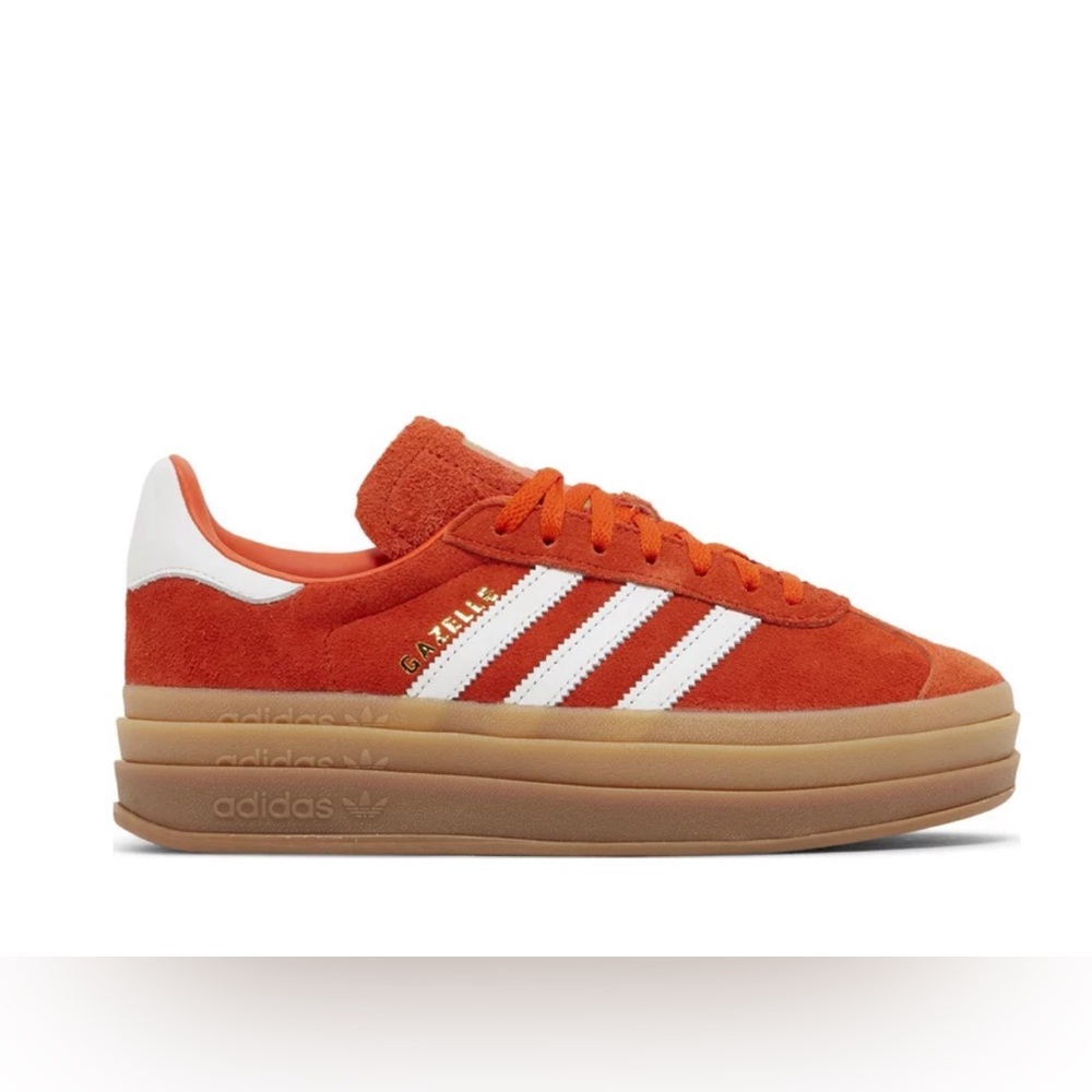 Adidas gazelle bold platform size 9.5 women’s collegiate orange
